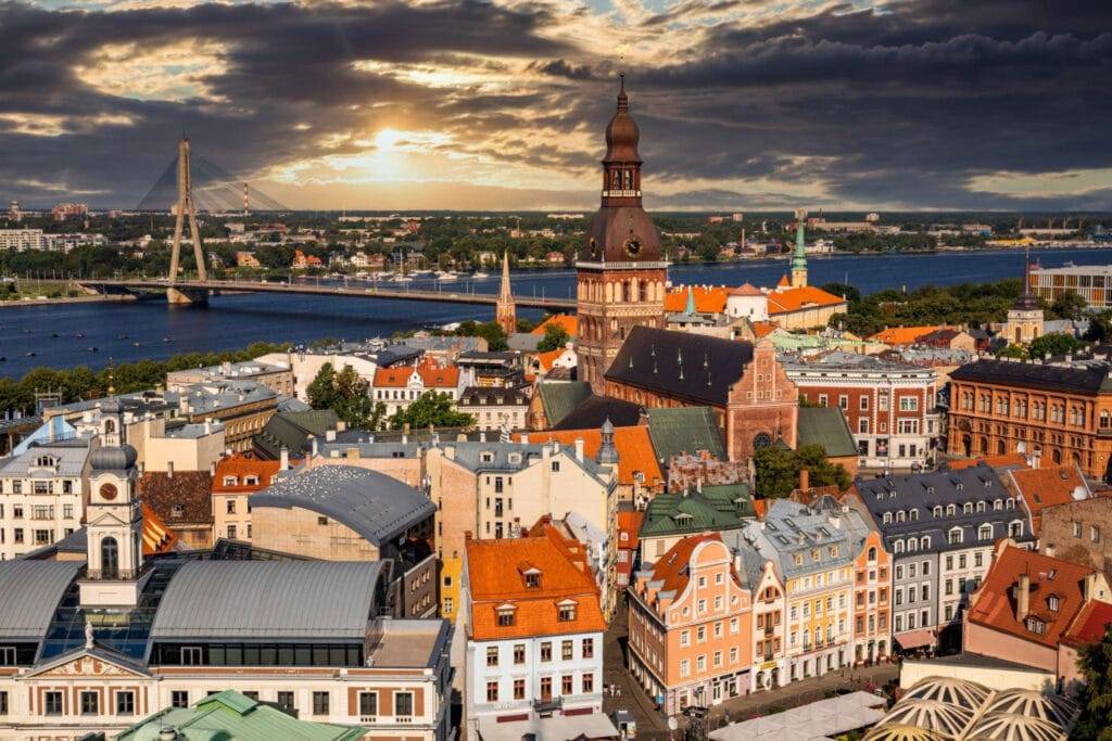 Old town rooftops of Riga, Latvia