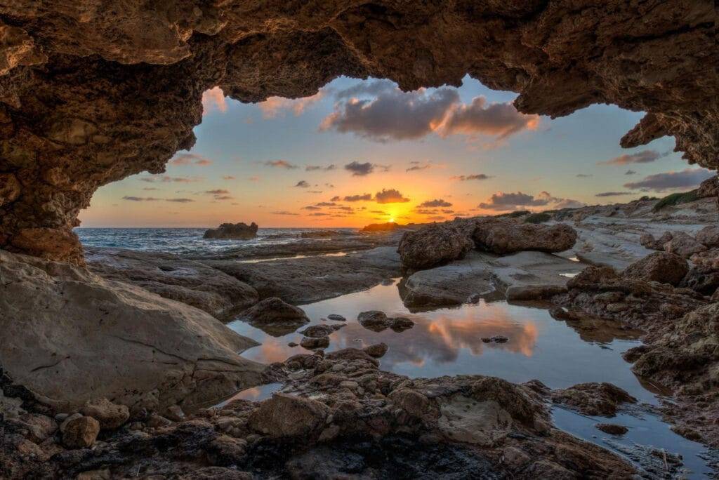 Coastal cliffs and sea in Cyprus
